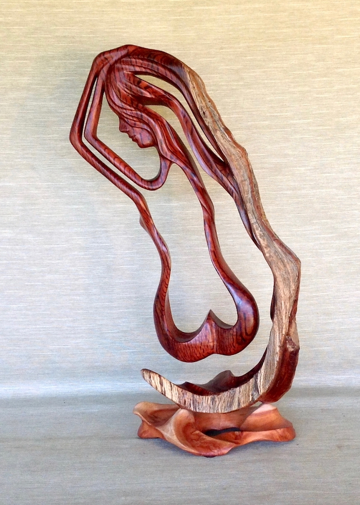The Maiden's Hair...Carved from Flame She Oak by Guy Breay